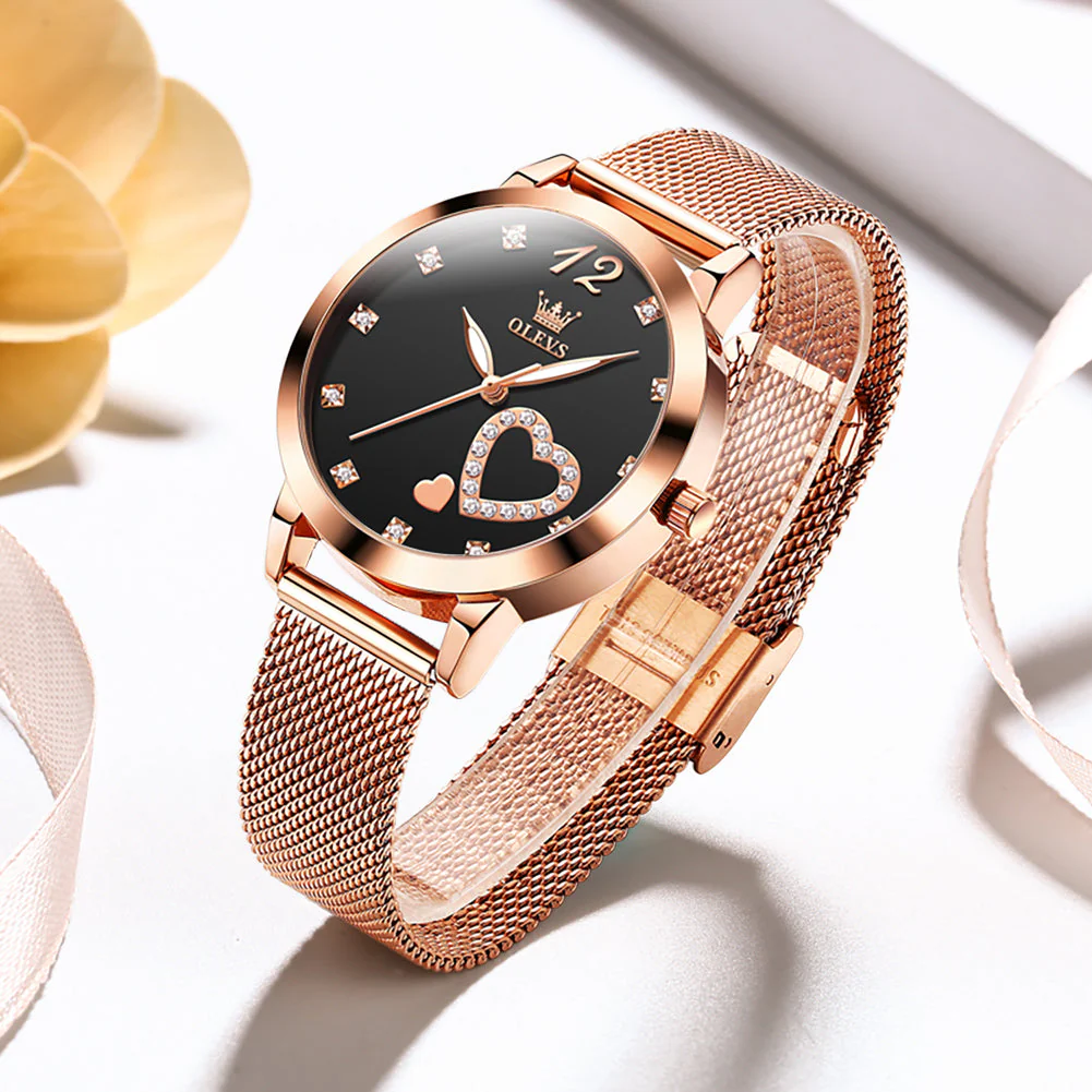 OLEVS 5189 Watch for Women Mesh Strap Fashion Rose Gold Dress Watches - Image 11
