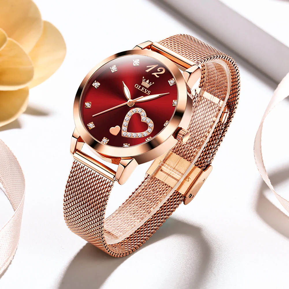 OLEVS 5189 Watch for Women Mesh Strap Fashion Rose Gold Dress Watches - Image 18
