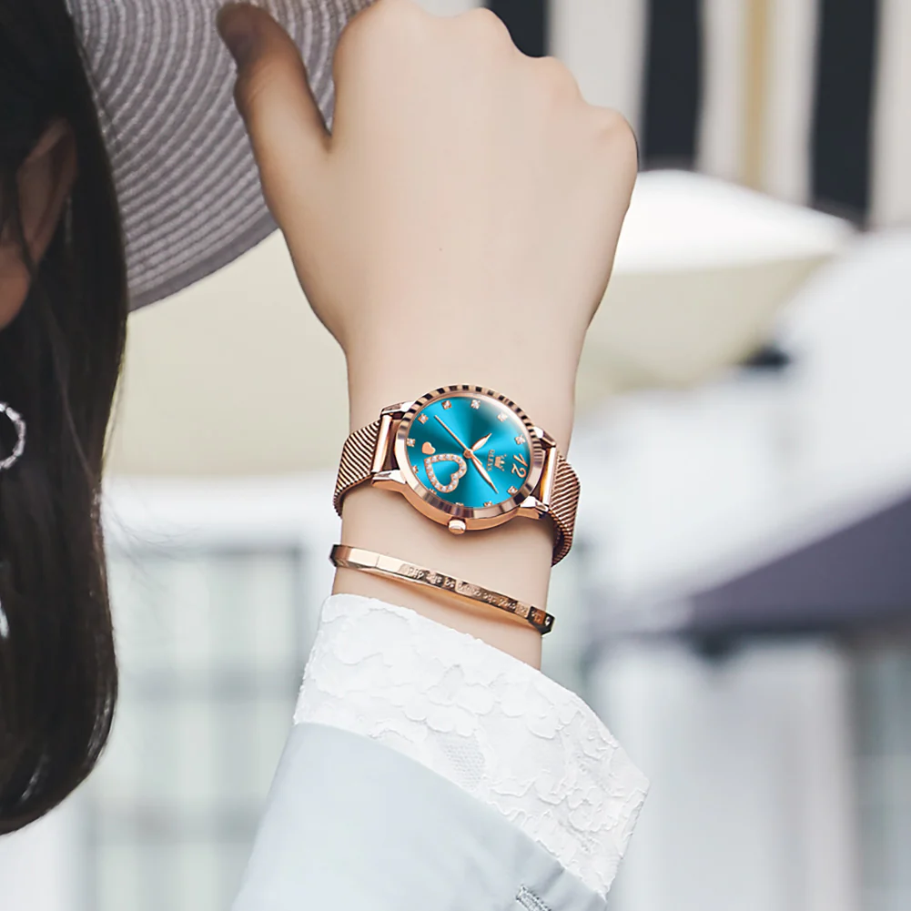 OLEVS 5189 Watch for Women Mesh Strap Fashion Rose Gold Dress Watches - Image 24