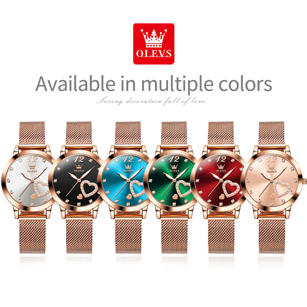 OLEVS 5189 Watch for Women Mesh Strap Fashion Rose Gold Dress Watches - Image 28