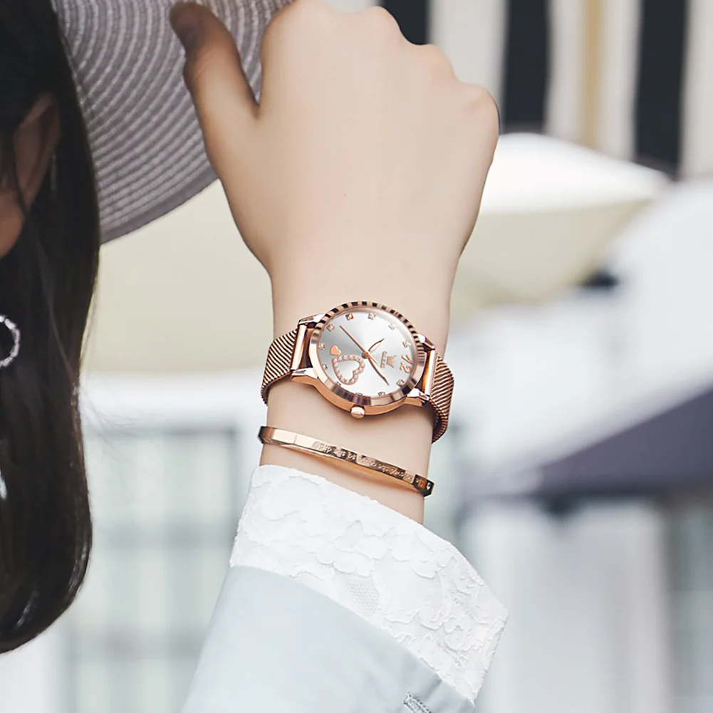 OLEVS 5189 Watch for Women Mesh Strap Fashion Rose Gold Dress Watches - Image 3