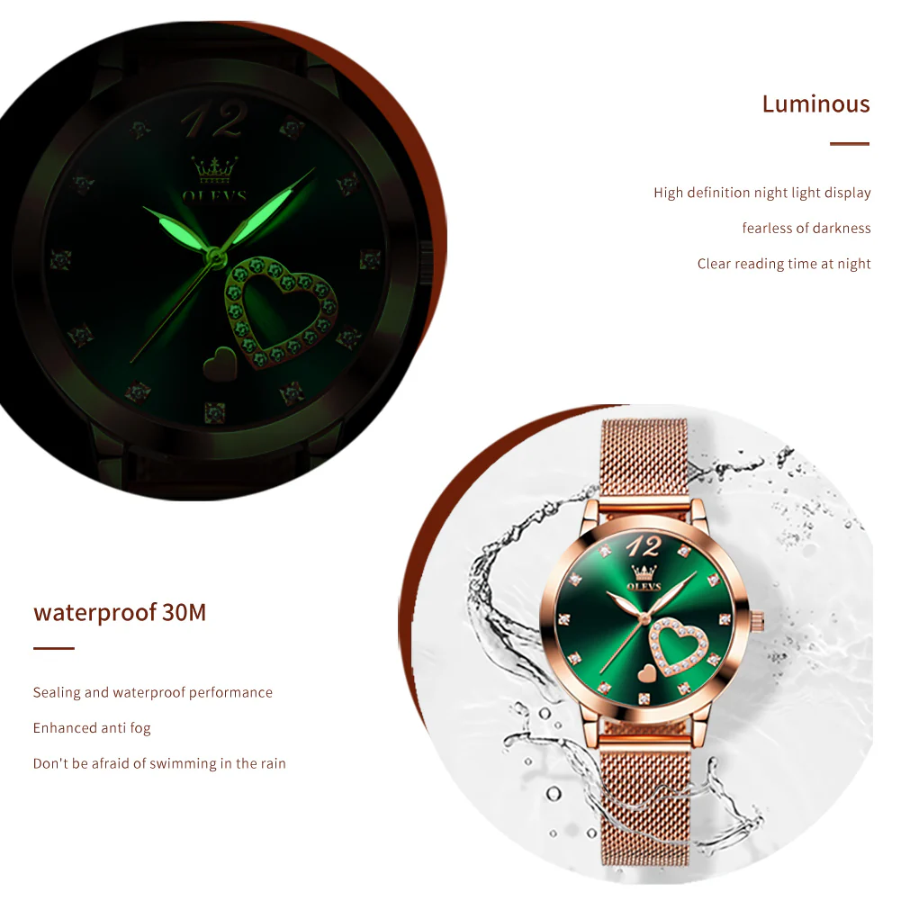 OLEVS 5189 Watch for Women Mesh Strap Fashion Rose Gold Dress Watches - Image 34