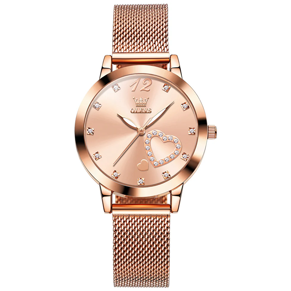 OLEVS 5189 Watch for Women Mesh Strap Fashion Rose Gold Dress Watches - Image 36