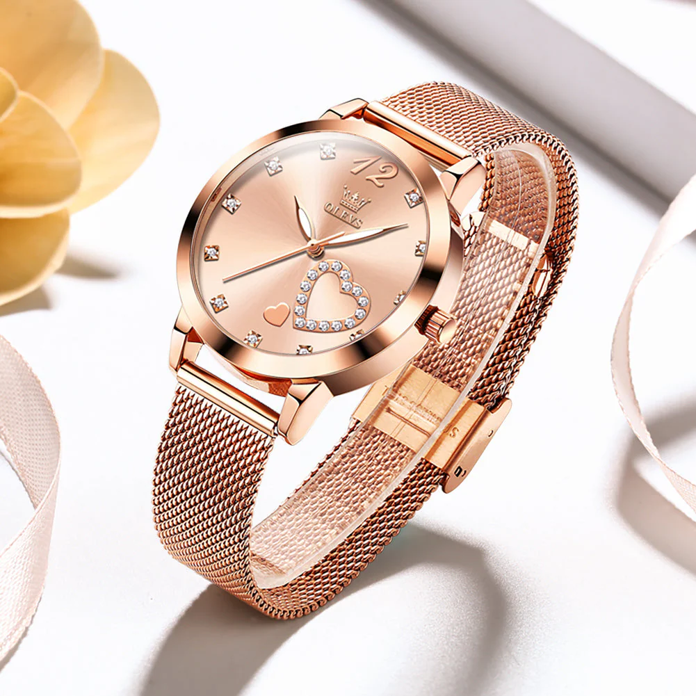 OLEVS 5189 Watch for Women Mesh Strap Fashion Rose Gold Dress Watches - Image 39