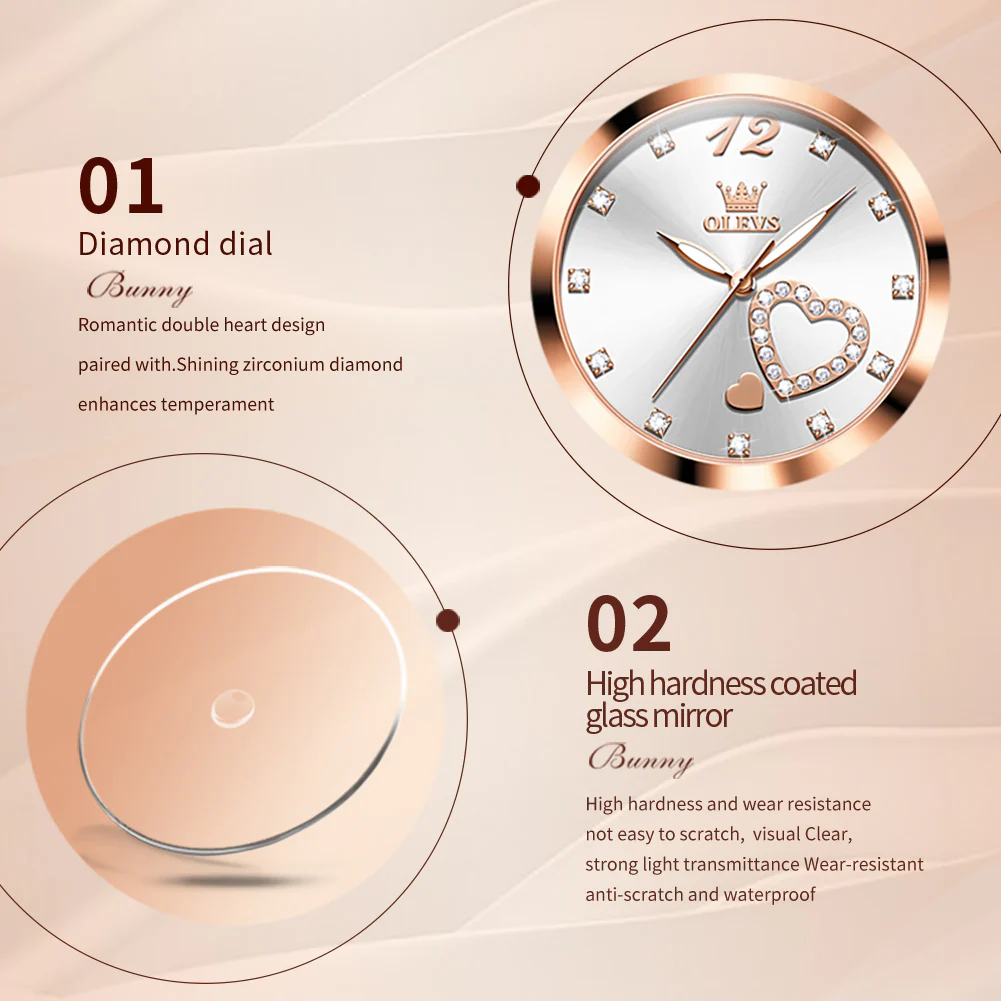 OLEVS 5189 Watch for Women Mesh Strap Fashion Rose Gold Dress Watches - Image 44