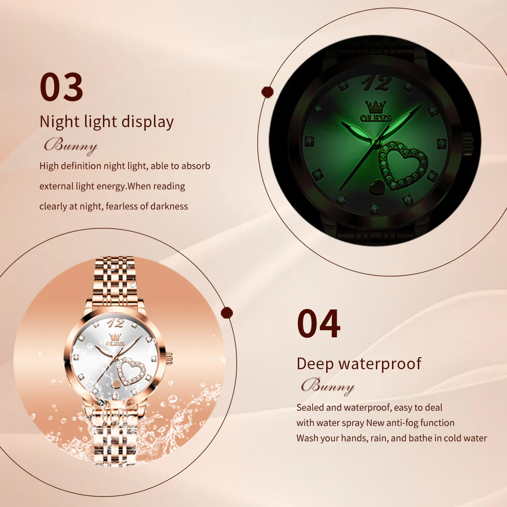 OLEVS 5189 Watch for Women Mesh Strap Fashion Rose Gold Dress Watches - Image 45