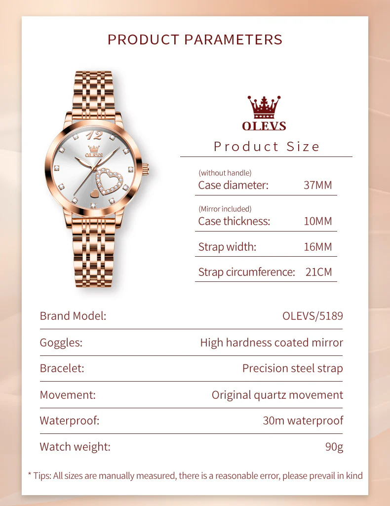 OLEVS 5189 Watch for Women Mesh Strap Fashion Rose Gold Dress Watches - Image 48