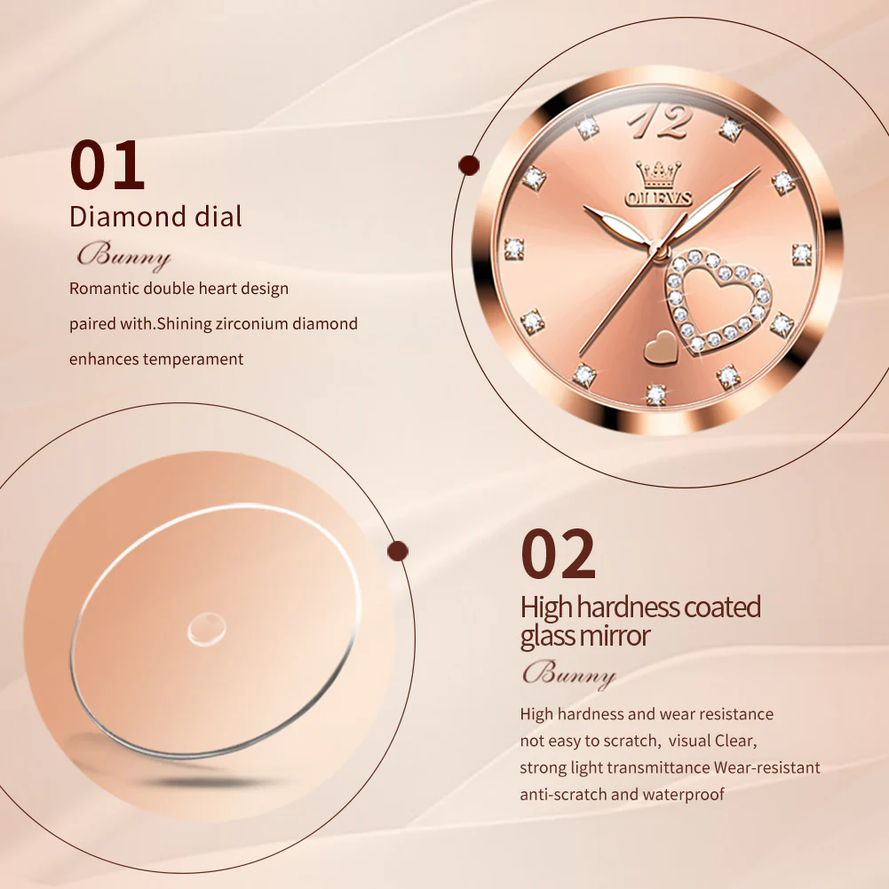 OLEVS 5189 Watch for Women Mesh Strap Fashion Rose Gold Dress Watches - Image 52