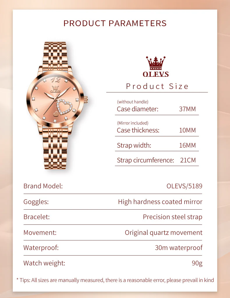 OLEVS 5189 Watch for Women Mesh Strap Fashion Rose Gold Dress Watches - Image 53