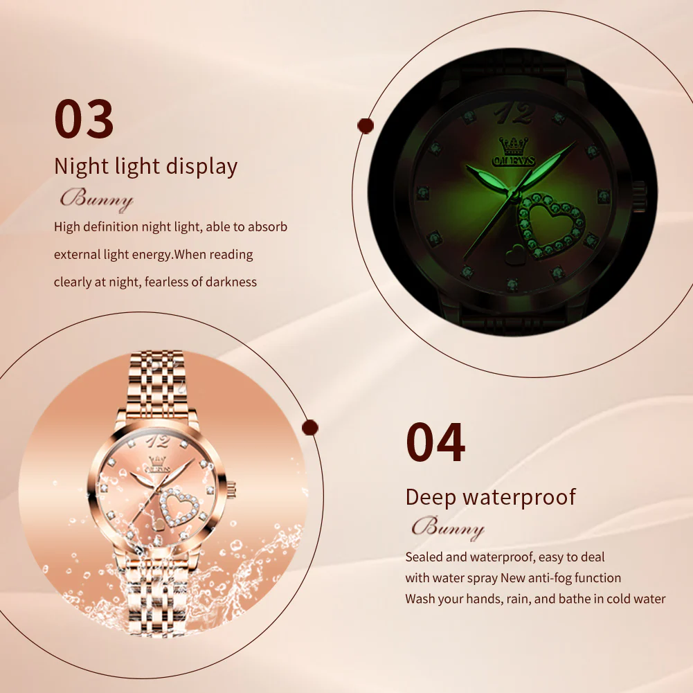 OLEVS 5189 Watch for Women Mesh Strap Fashion Rose Gold Dress Watches - Image 59