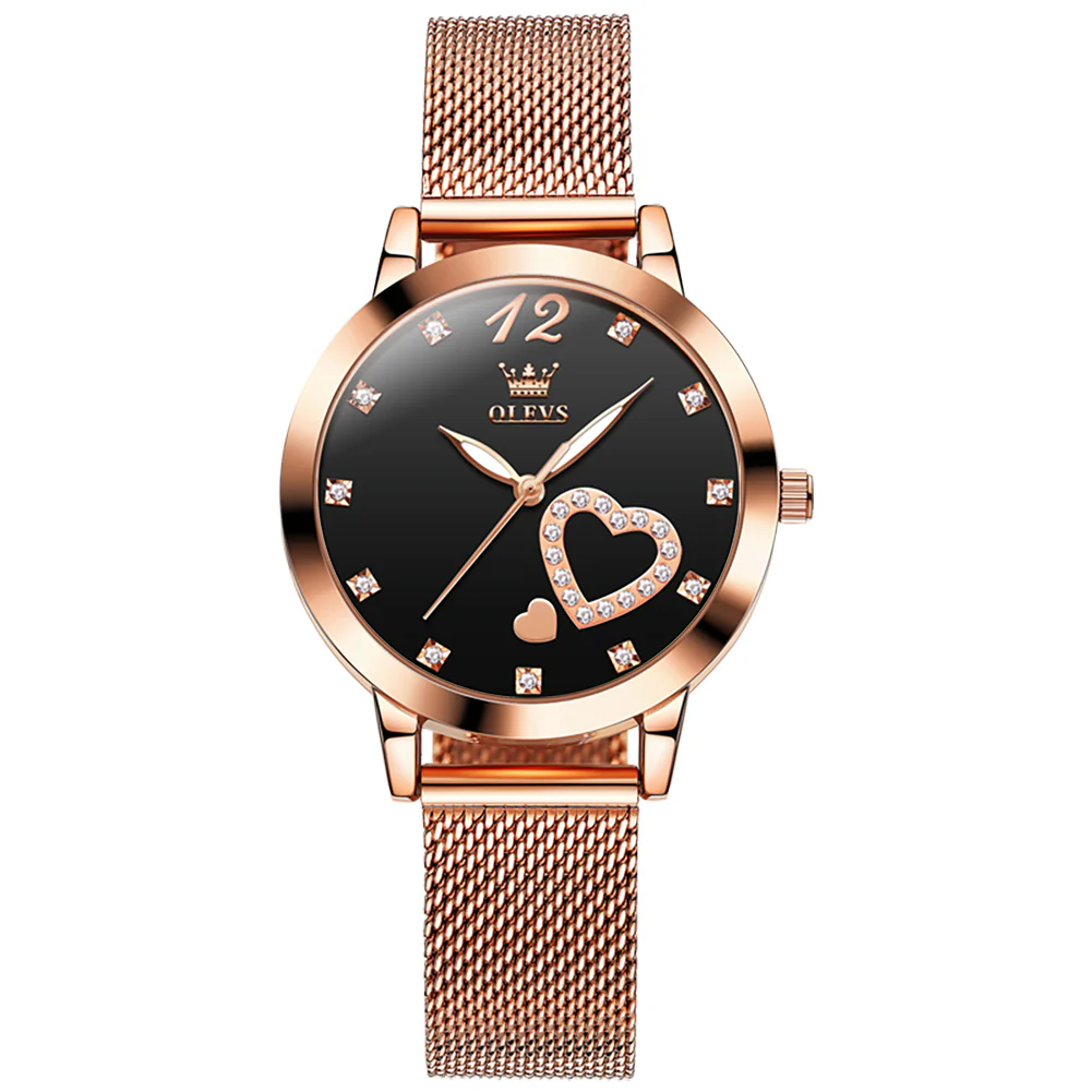 OLEVS 5189 Watch for Women Mesh Strap Fashion Rose Gold Dress Watches - Image 8