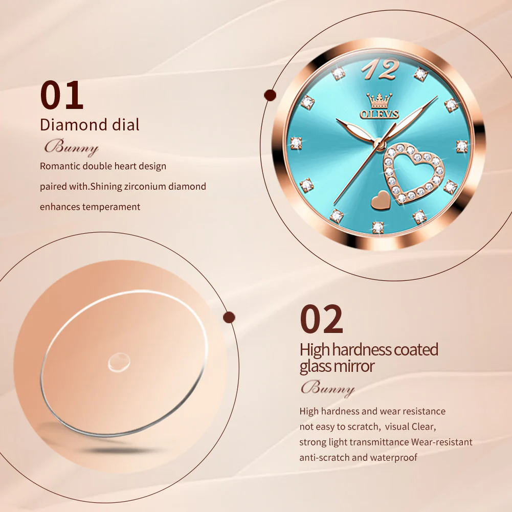 OLEVS 5189 Watch for Women Mesh Strap Fashion Rose Gold Dress Watches - Image 80