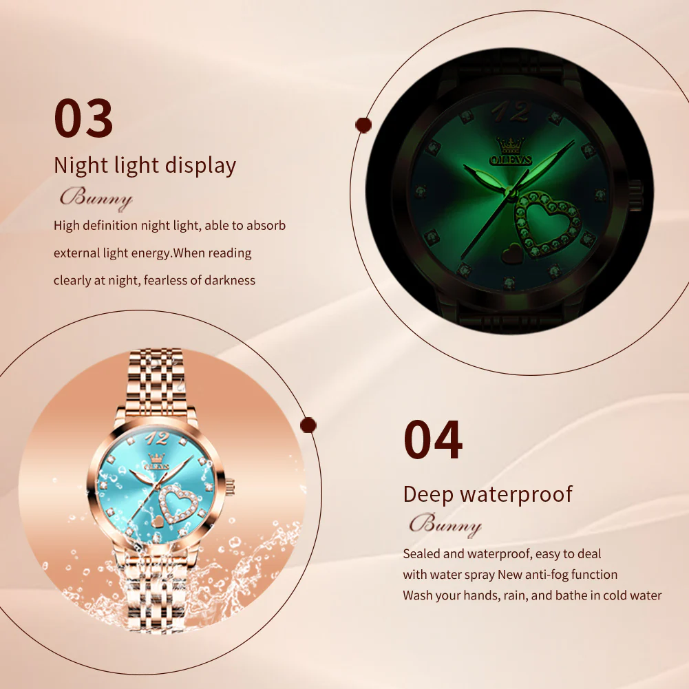 OLEVS 5189 Watch for Women Mesh Strap Fashion Rose Gold Dress Watches - Image 81