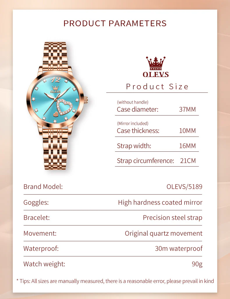 OLEVS 5189 Watch for Women Mesh Strap Fashion Rose Gold Dress Watches - Image 84