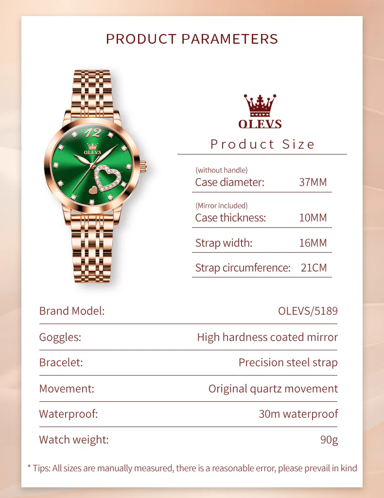 OLEVS 5189 Watch for Women Mesh Strap Fashion Rose Gold Dress Watches - Image 96