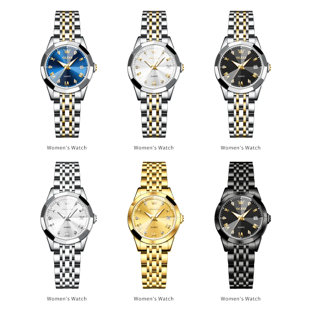 OLEVS 9931 Watch for Women Quartz Diamond Fashion Elegant Dress Ladies Watch Stainless Steel Two Tone Day Date Wrist Watches - Image 30