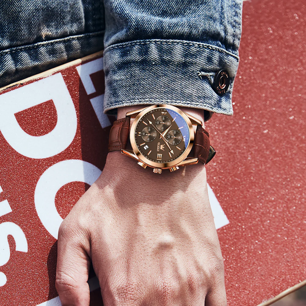 OLEVS 2872 Men's Chronograph Quartz Watches Waterproof Stainless Steel Wrist Watch - Image 21