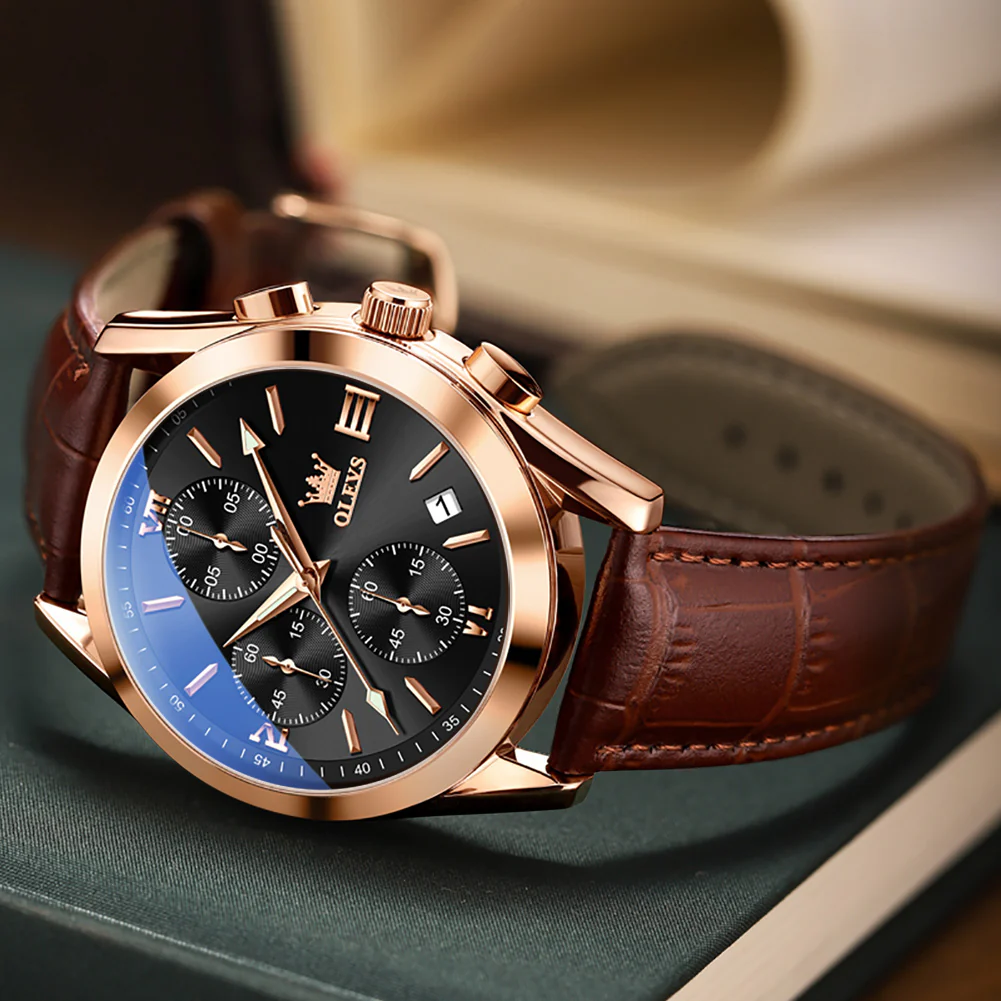 OLEVS 2872 Men's Chronograph Quartz Watches Waterproof Stainless Steel Wrist Watch - Image 34