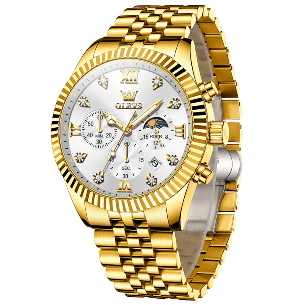 OLEVS 2932 Men's Watch with Gold Bracelet, Business Style, Gift-Ready, 3ATM Waterproof - Image 11