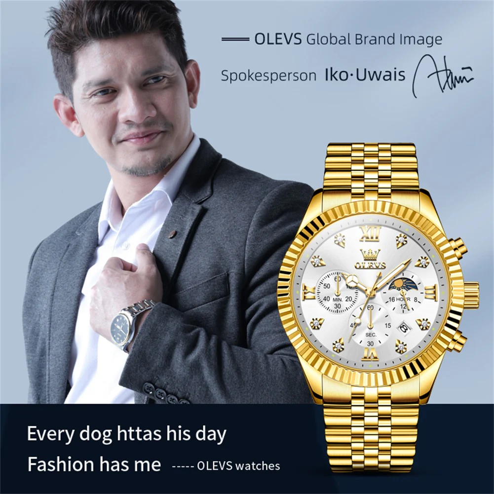 OLEVS 2932 Men's Watch with Gold Bracelet, Business Style, Gift-Ready, 3ATM Waterproof - Image 14