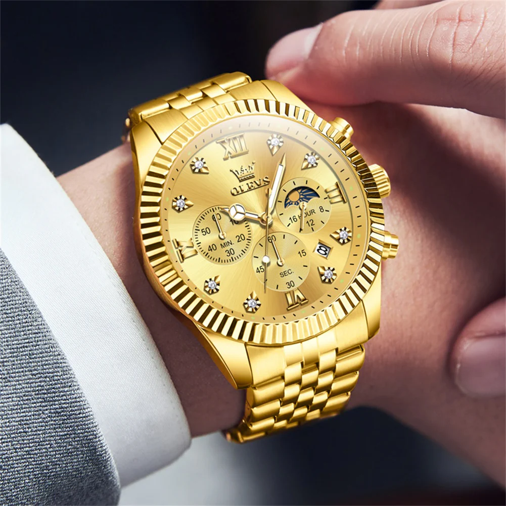 OLEVS 2932 Men's Watch with Gold Bracelet, Business Style, Gift-Ready, 3ATM Waterproof - Image 18