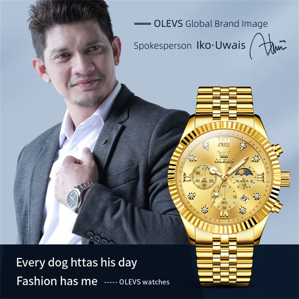 OLEVS 2932 Men's Watch with Gold Bracelet, Business Style, Gift-Ready, 3ATM Waterproof - Image 19