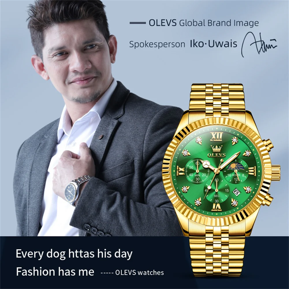 OLEVS 2932 Men's Watch with Gold Bracelet, Business Style, Gift-Ready, 3ATM Waterproof - Image 4