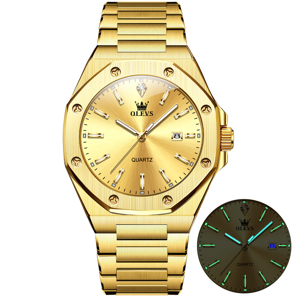 OLEVS 3613 Men's Watch with Gold Bracelet, Business Style, Gift-Ready, 3ATM Waterproof - Image 15