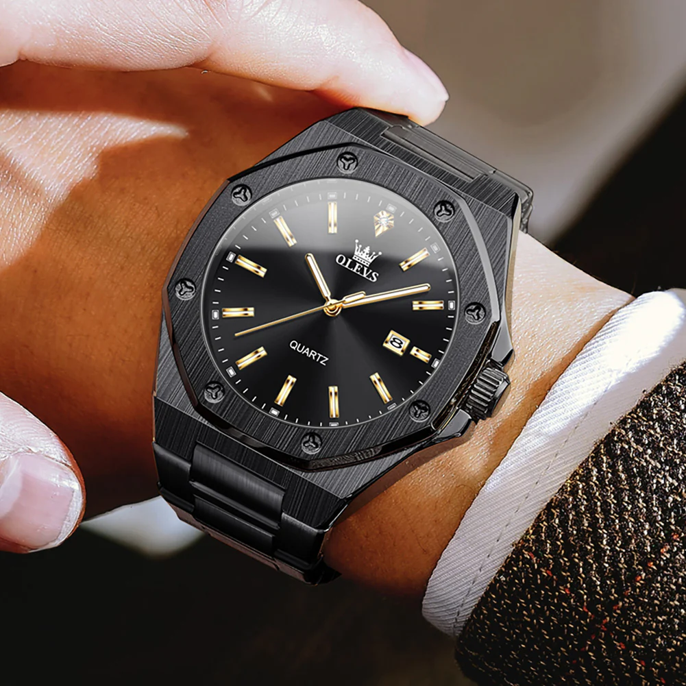 OLEVS 3613 Men's Watch with Gold Bracelet, Business Style, Gift-Ready, 3ATM Waterproof - Image 19