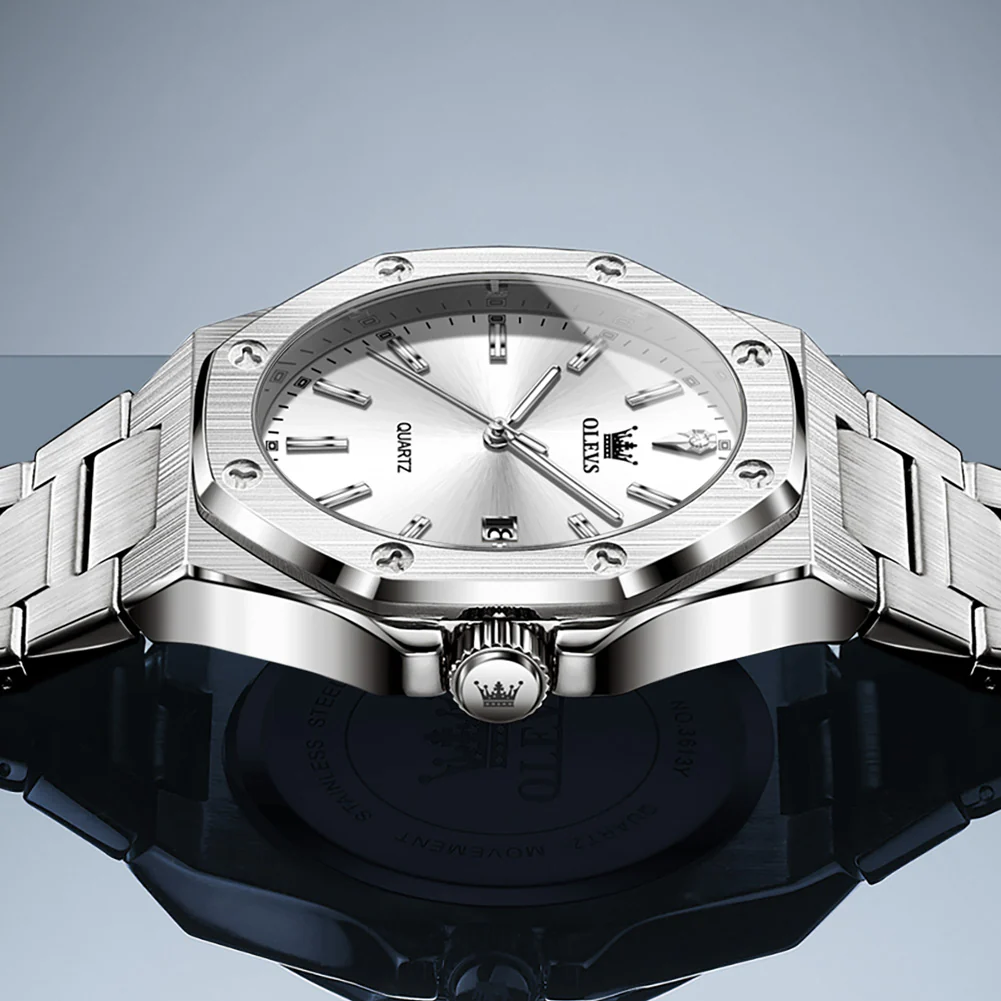 OLEVS 3613 Men's Watch with Gold Bracelet, Business Style, Gift-Ready, 3ATM Waterproof - Image 7