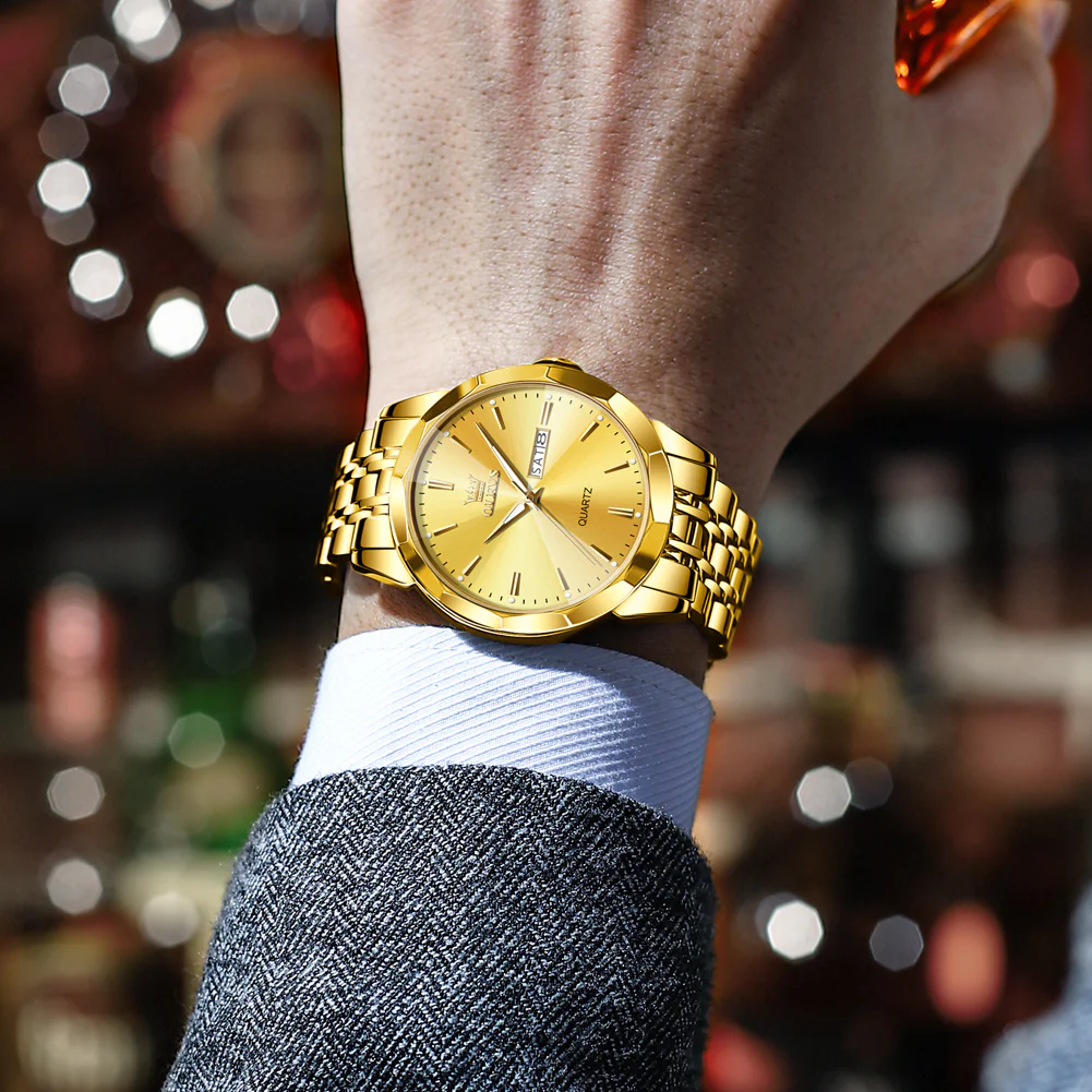 OLEVS 3615 Watches for Men,Dress Analog Quartz Mens Watch,Stainless Steel Waterproof Luminous Wristwatch,Big Face Calendar Elegant Gift for Men - Image 15