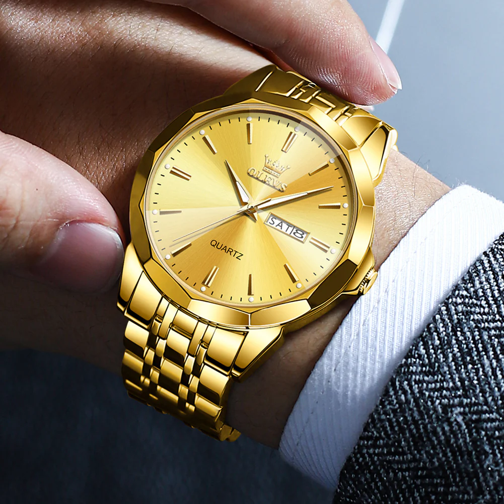 OLEVS 3615 Watches for Men,Dress Analog Quartz Mens Watch,Stainless Steel Waterproof Luminous Wristwatch,Big Face Calendar Elegant Gift for Men - Image 16