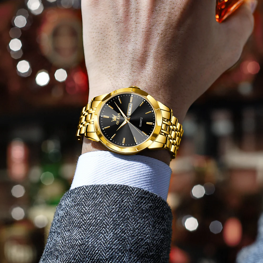 OLEVS 3615 Watches for Men,Dress Analog Quartz Mens Watch,Stainless Steel Waterproof Luminous Wristwatch,Big Face Calendar Elegant Gift for Men - Image 21