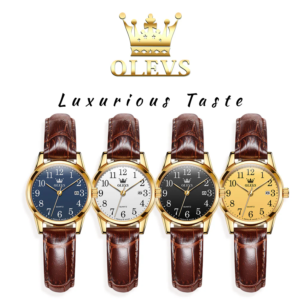 OLEVS 5566 Women Wrist Watches Ultra Thin 6.5mm Minimalist Dress Fashion Quartz Waterproof Date Day Leather Strap Slim Watches for Ladies - Image 6