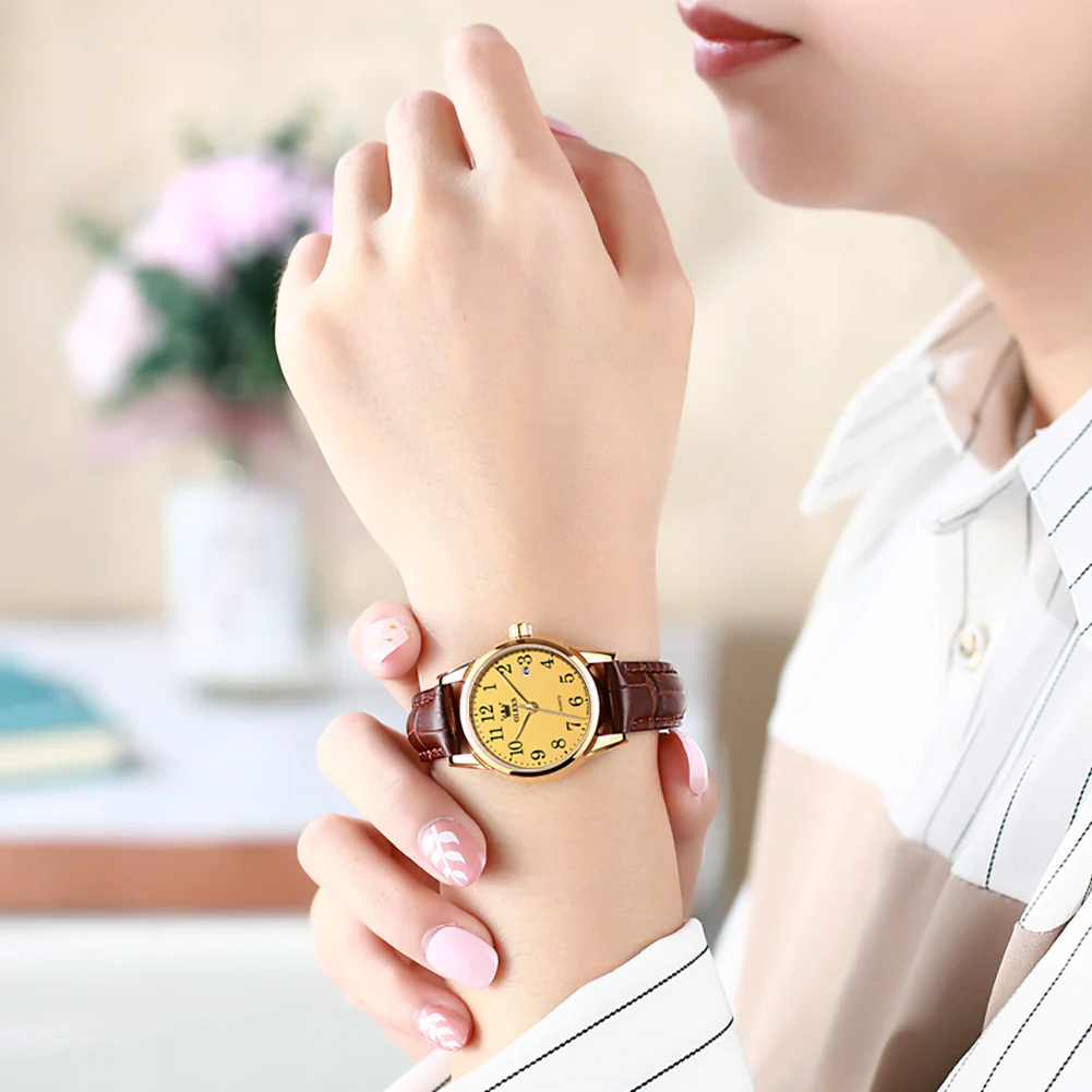 OLEVS 5566 Women Wrist Watches Ultra Thin 6.5mm Minimalist Dress Fashion Quartz Waterproof Date Day Leather Strap Slim Watches for Ladies - Image 8