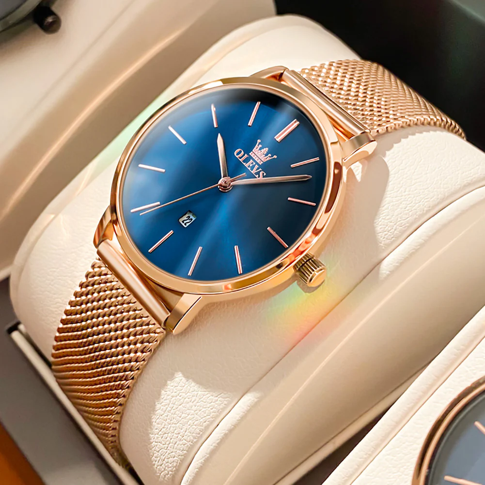 OLEVS 5869 Watch for Women Set Fashion Ladys Wrist Watch Minimalist with Rose Gold Bracelet Analog Quartz Date Waterproof Wrist Watches - Image 24