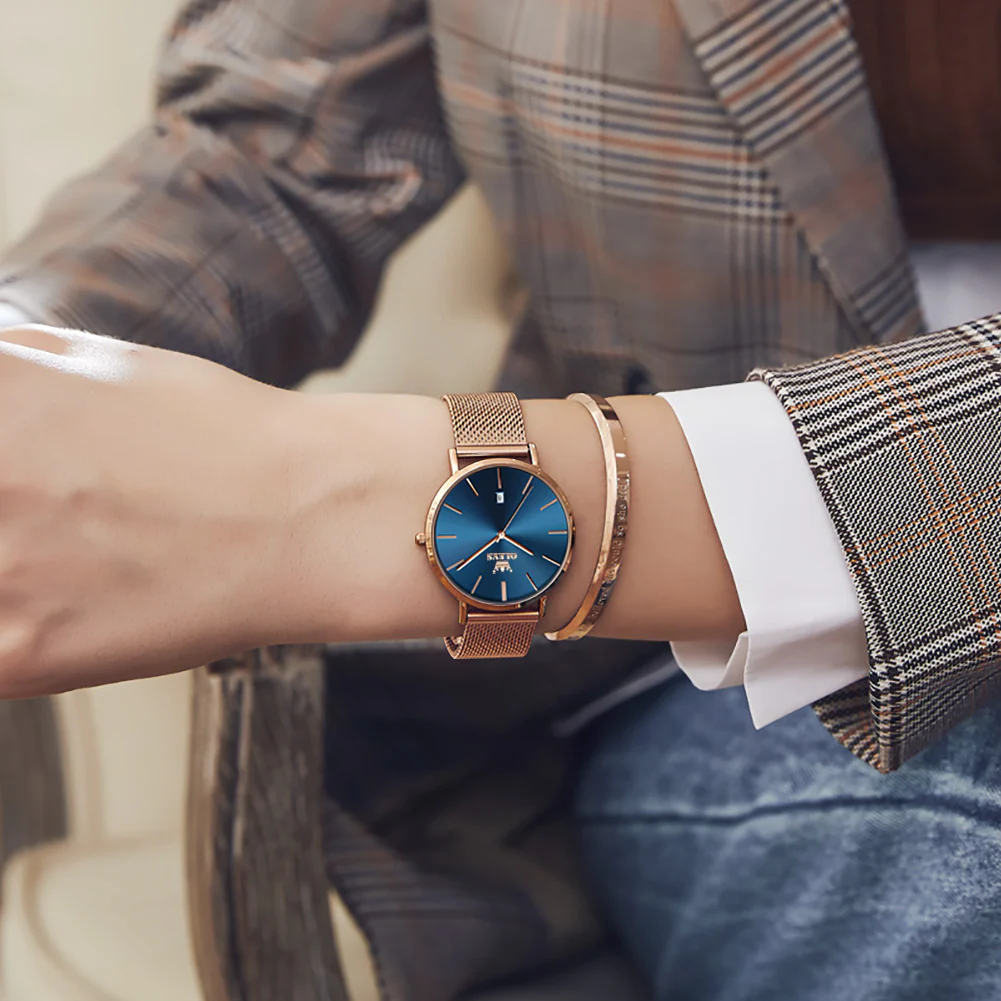 OLEVS 5869 Watch for Women Set Fashion Ladys Wrist Watch Minimalist with Rose Gold Bracelet Analog Quartz Date Waterproof Wrist Watches - Image 25