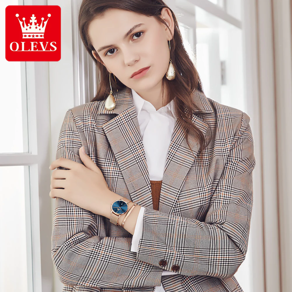 OLEVS 5869 Watch for Women Set Fashion Ladys Wrist Watch Minimalist with Rose Gold Bracelet Analog Quartz Date Waterproof Wrist Watches - Image 26