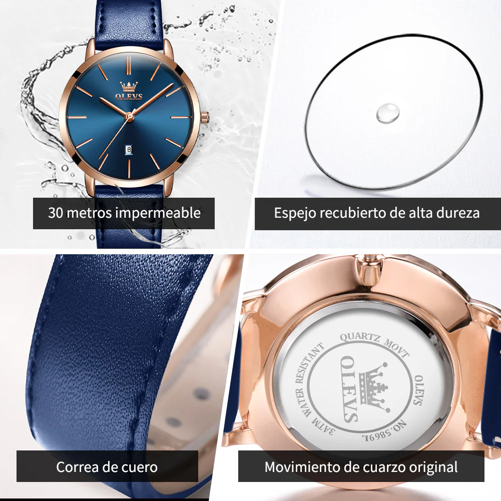 OLEVS 5869 Women Watches Ultra Thin 6.5mm Minimalist Dress Fashion Leather Strap Quartz Waterproof Casual Women Wrist Watch - Image 17