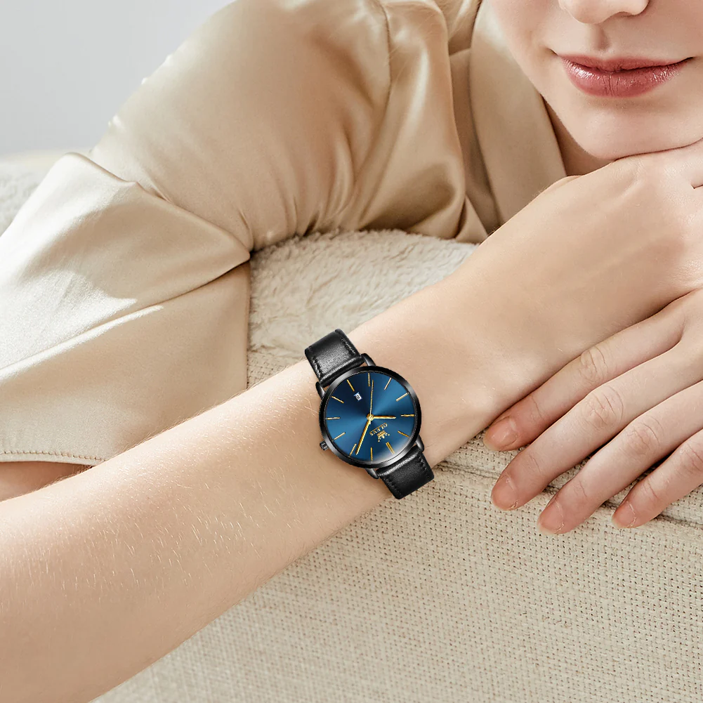 OLEVS 5869 Women Watches Ultra Thin 6.5mm Minimalist Dress Fashion Leather Strap Quartz Waterproof Casual Women Wrist Watch - Image 21