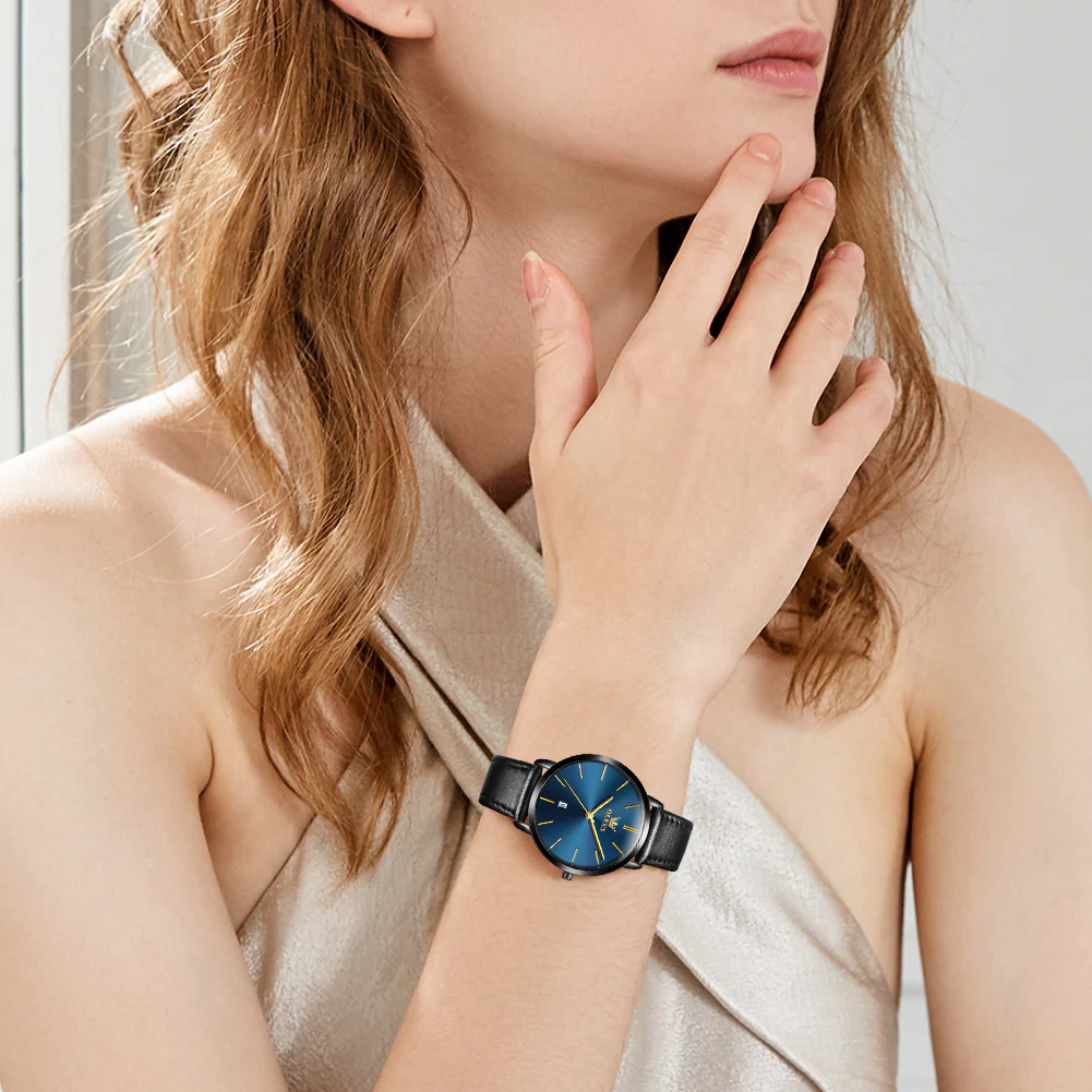 OLEVS 5869 Women Watches Ultra Thin 6.5mm Minimalist Dress Fashion Leather Strap Quartz Waterproof Casual Women Wrist Watch - Image 22