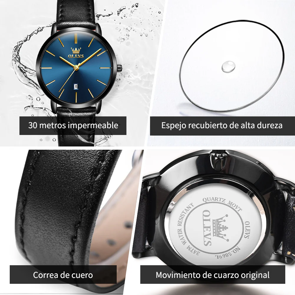 OLEVS 5869 Women Watches Ultra Thin 6.5mm Minimalist Dress Fashion Leather Strap Quartz Waterproof Casual Women Wrist Watch - Image 23