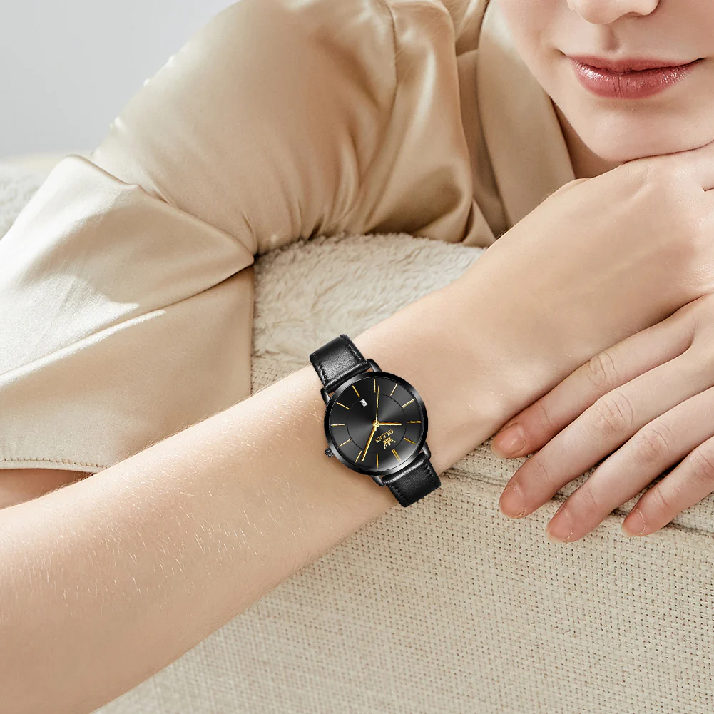 OLEVS 5869 Women Watches Ultra Thin 6.5mm Minimalist Dress Fashion Leather Strap Quartz Waterproof Casual Women Wrist Watch - Image 27