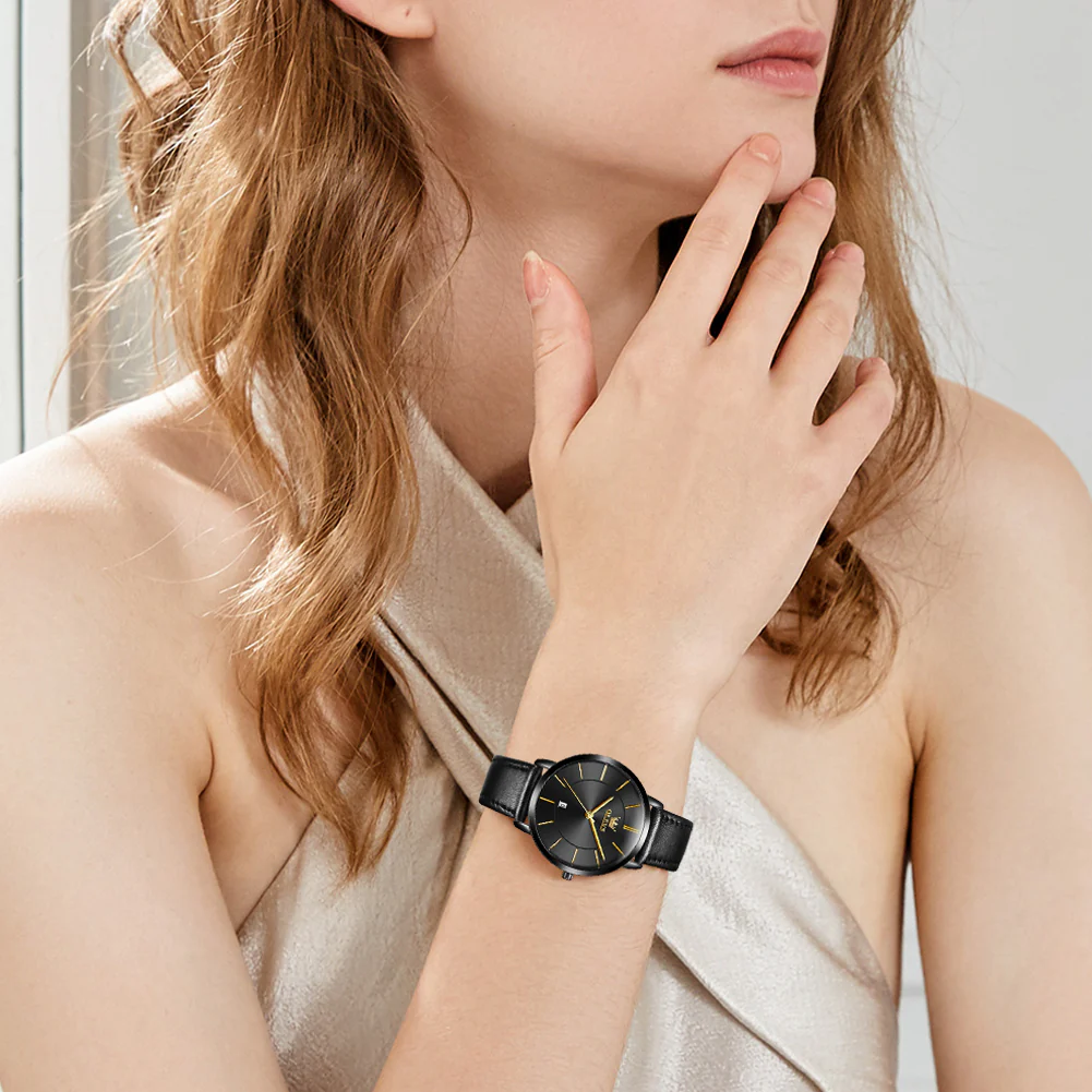 OLEVS 5869 Women Watches Ultra Thin 6.5mm Minimalist Dress Fashion Leather Strap Quartz Waterproof Casual Women Wrist Watch - Image 28