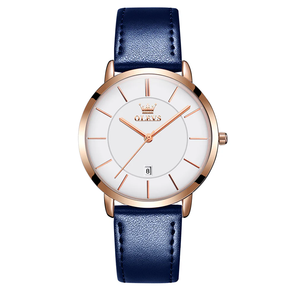 OLEVS 5869 Women Watches Ultra Thin 6.5mm Minimalist Dress Fashion Leather Strap Quartz Waterproof Casual Women Wrist Watch - Image 43