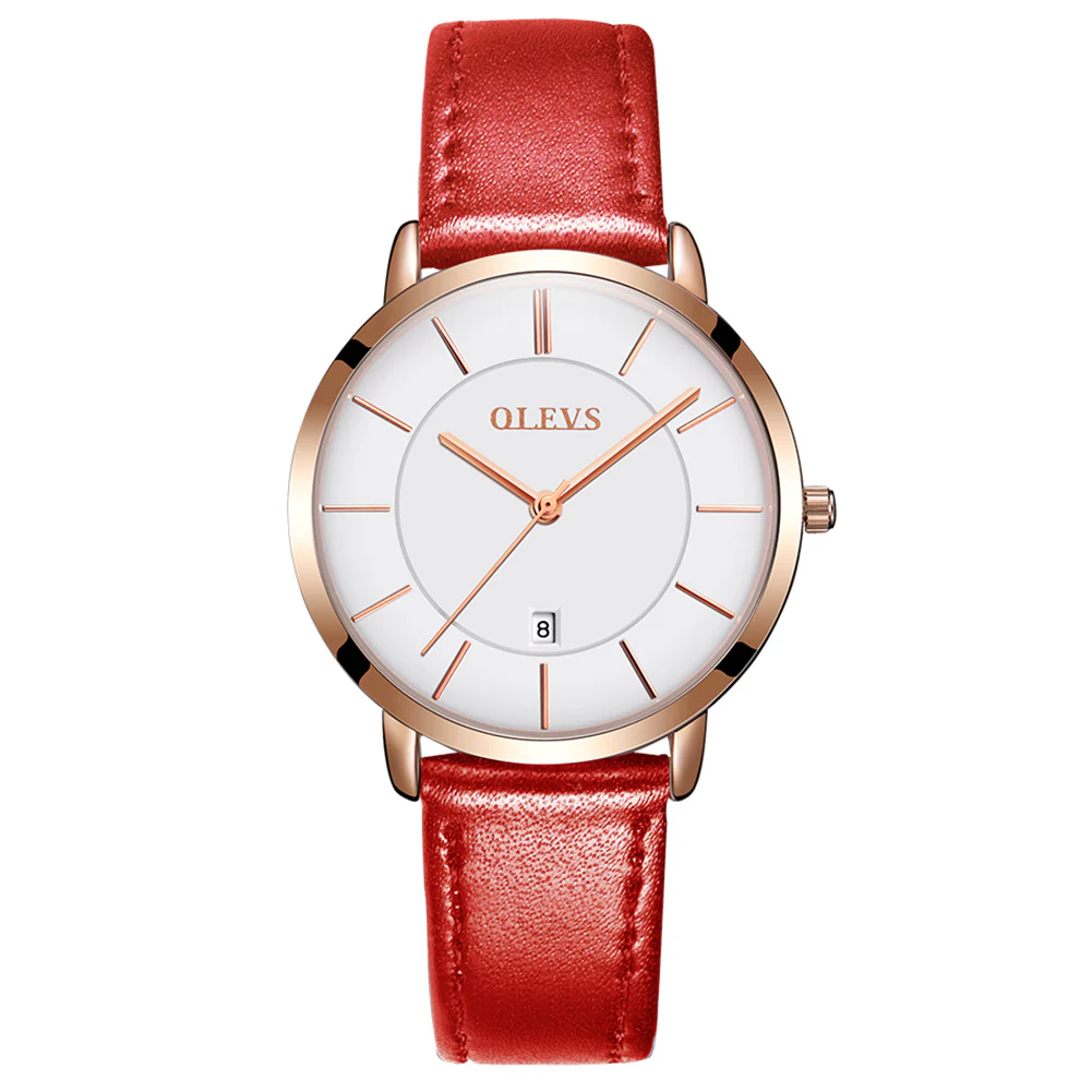 OLEVS 5869 Women Watches Ultra Thin 6.5mm Minimalist Dress Fashion Leather Strap Quartz Waterproof Casual Women Wrist Watch - Image 7