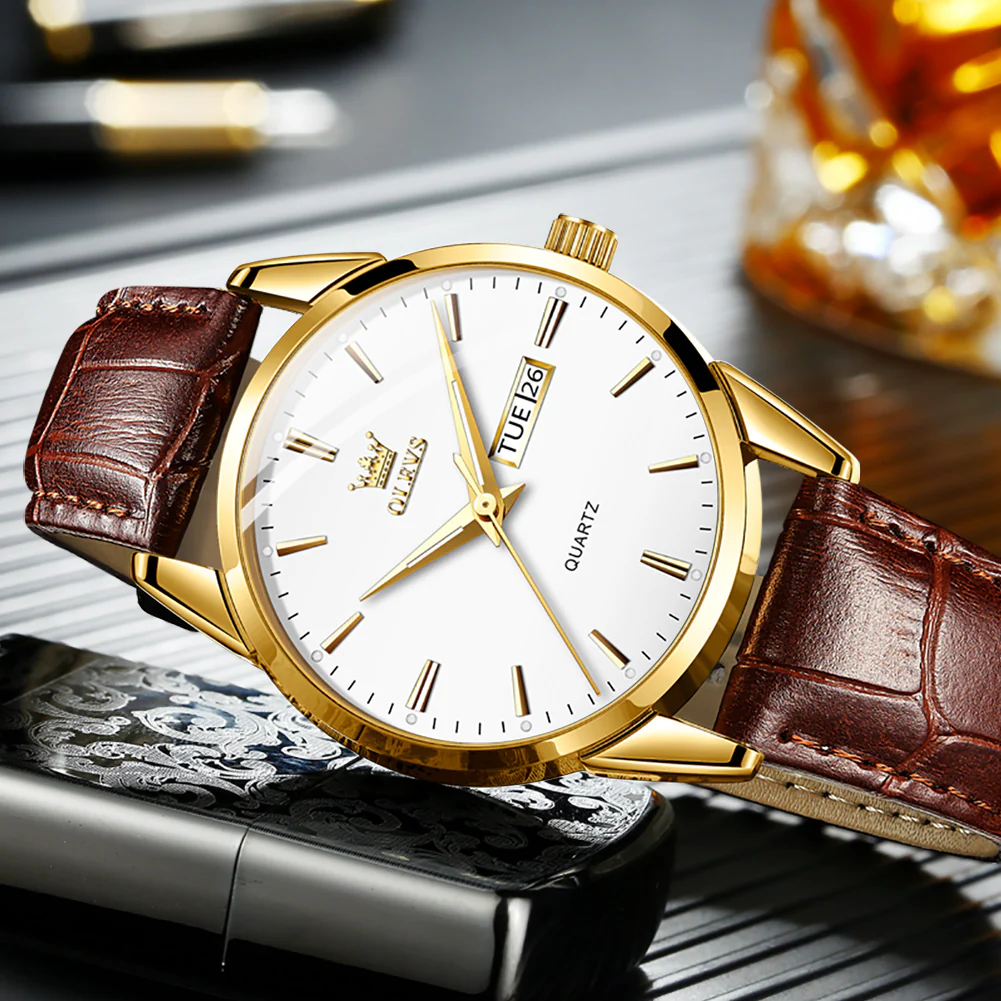 OLEVS 6898 Men's Chronograph Quartz Watch: Trendy Leather Strap Case, Day-Date Display, Waterproof Stainless Steel, Luminous Hands - Image 16