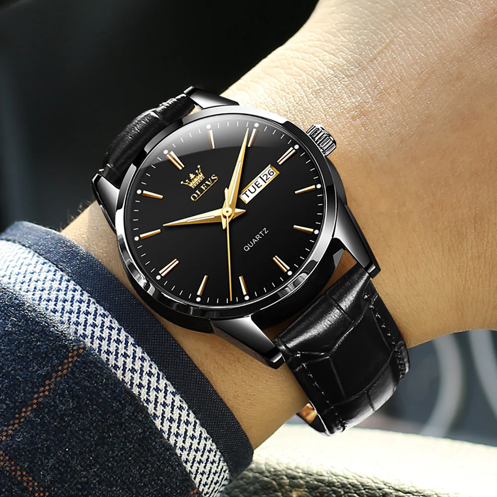 OLEVS 6898 Men's Chronograph Quartz Watch: Trendy Leather Strap Case, Day-Date Display, Waterproof Stainless Steel, Luminous Hands - Image 26