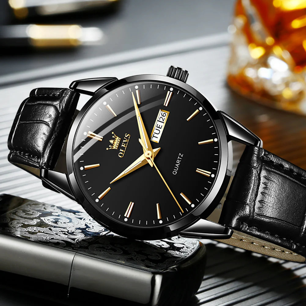 OLEVS 6898 Men's Chronograph Quartz Watch: Trendy Leather Strap Case, Day-Date Display, Waterproof Stainless Steel, Luminous Hands - Image 28