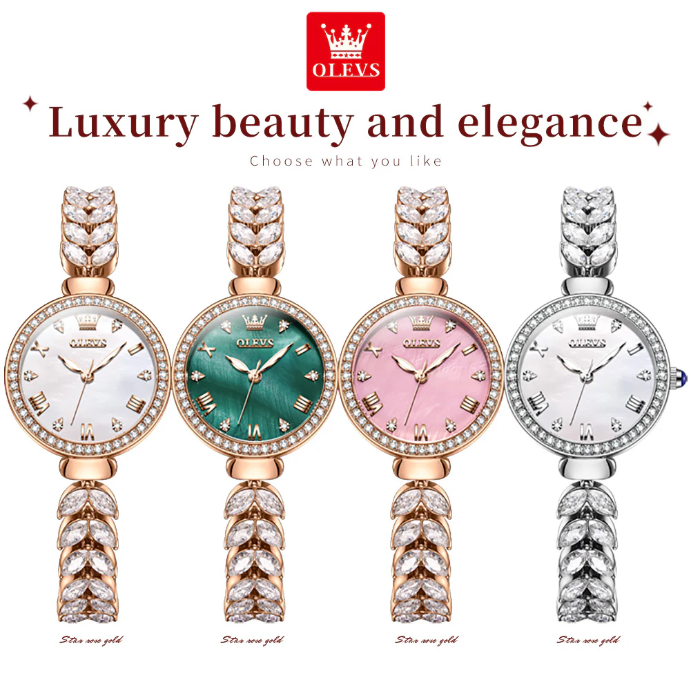 OLEVS 9971 Mermaid Full Diamond Quartz Women's Watch: Waterproof, Luminous, Fully Diamond-Set, Mermaid-Themed Design. - Image 24